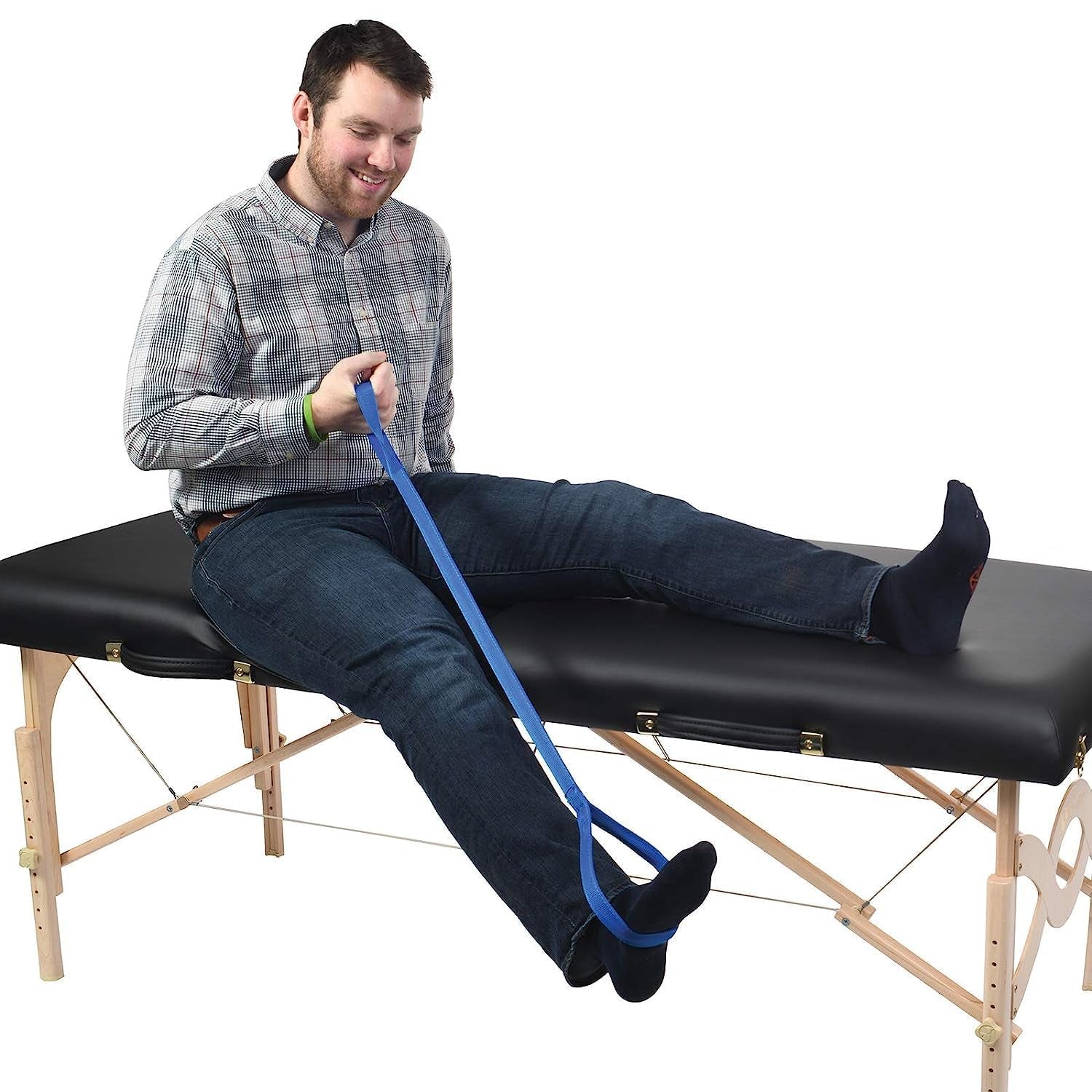 Leg Lifter Strap, 41" Rigid Leg Strap with Webbed Loops for Hand & Foot, Easy to Use Leg Lift Assist & Riser for Getting in & Out of Beds, Cars, Wheelchairs