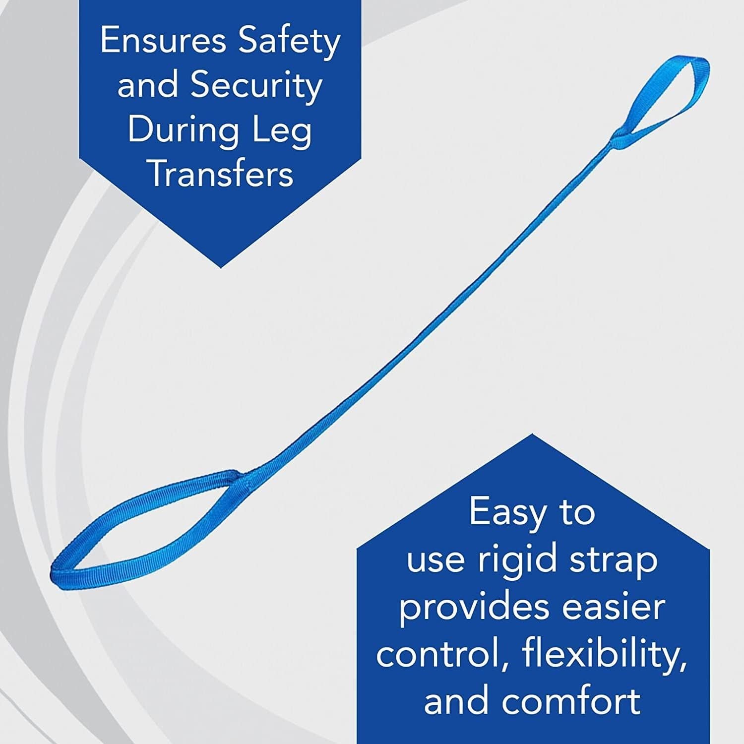 Leg Lifter Strap, 41" Rigid Leg Strap with Webbed Loops for Hand & Foot, Easy to Use Leg Lift Assist & Riser for Getting in & Out of Beds, Cars, Wheelchairs
