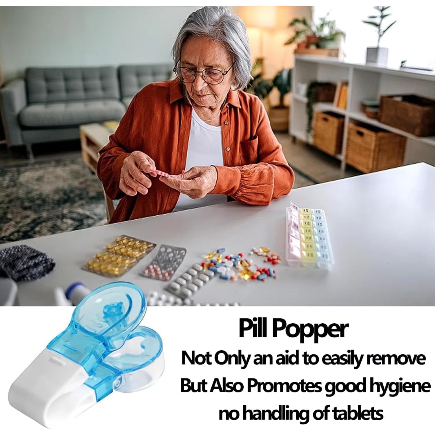 Portable, Tablets for Blister Packs, an Aid to Tablets & Quickly from Blister Packs, for the Elderly, Disabled, Arthritis Et