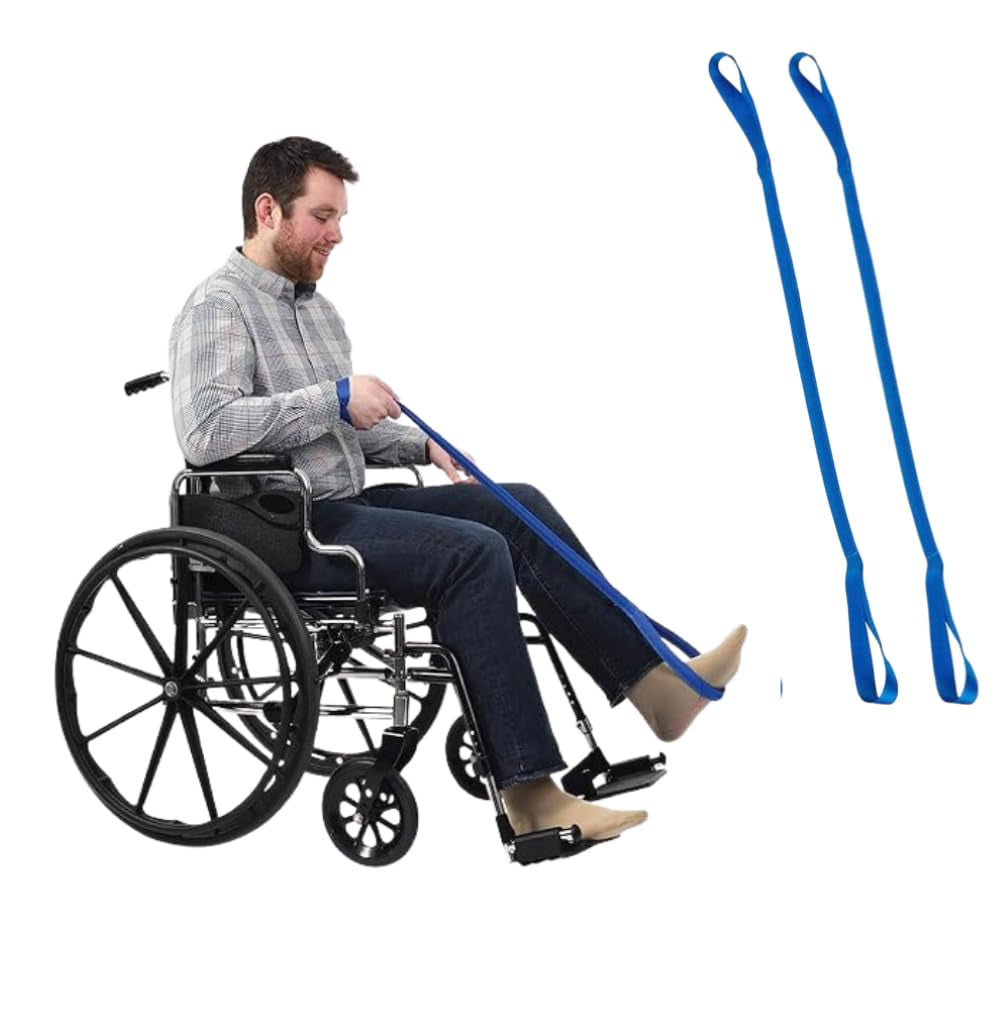 Leg Lifter Strap, 41" Rigid Leg Strap with Webbed Loops for Hand & Foot, Easy to Use Leg Lift Assist & Riser for Getting in & Out of Beds, Cars, Wheelchairs