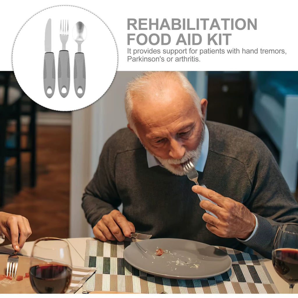 Adaptive Utensil Set Non-Slip Easy-Grip Silverware