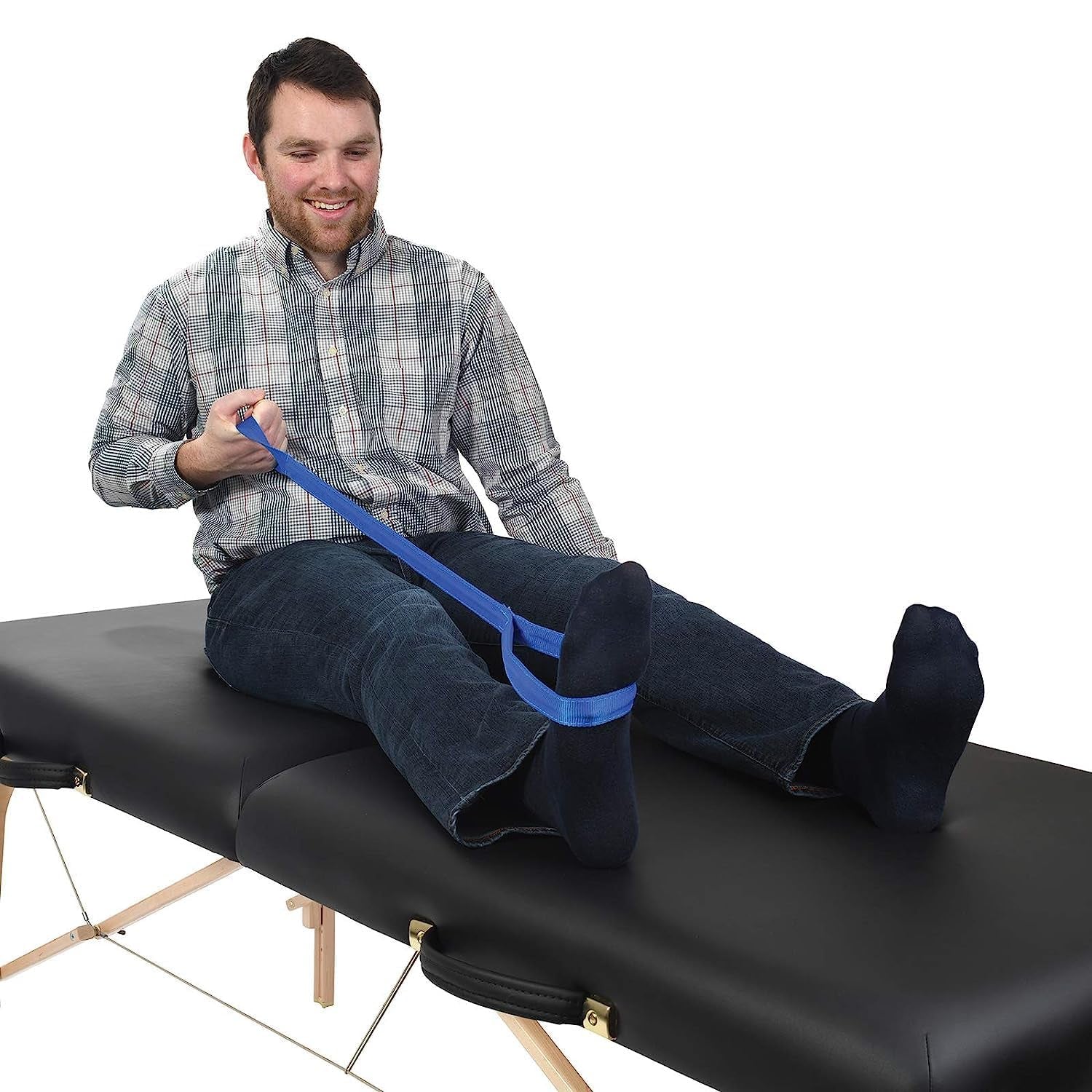 Leg Lifter Strap, 41" Rigid Leg Strap with Webbed Loops for Hand & Foot, Easy to Use Leg Lift Assist & Riser for Getting in & Out of Beds, Cars, Wheelchairs