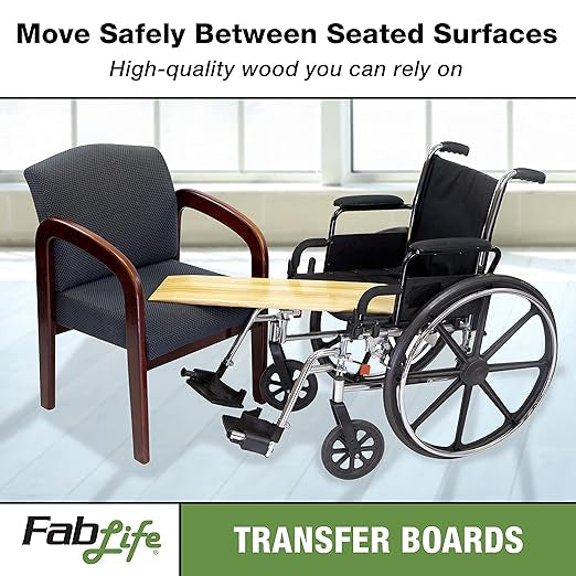Wooden Transfer Board – 30" Smooth Slide Board for Bed, Wheelchair, and Car Transfers (250 lb Capacity)