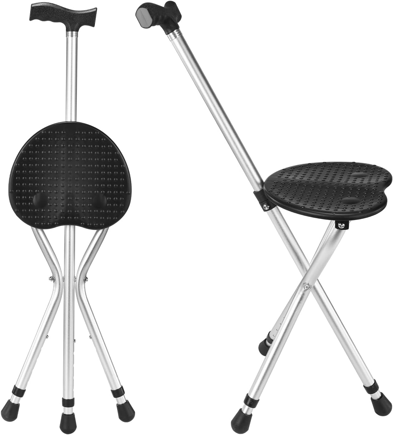 Folding Walking Cane with Seat – Adjustable, Non-Slip & Lightweight Mobility Aid