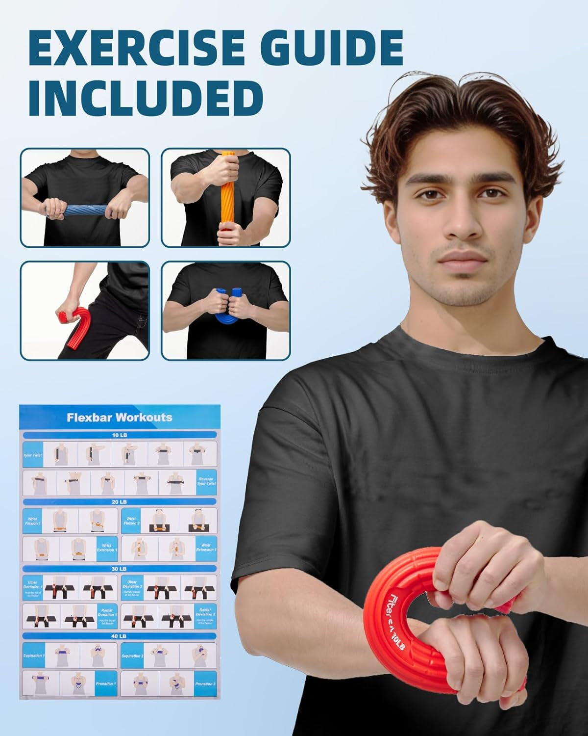 Flex Therapy Bar,Tennis Elbow Therapy Bar, Flexbar for Physical Therapy & Resist
