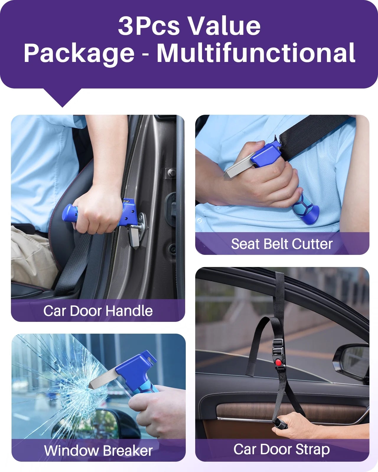 3-Piece Car Assist Handle Set